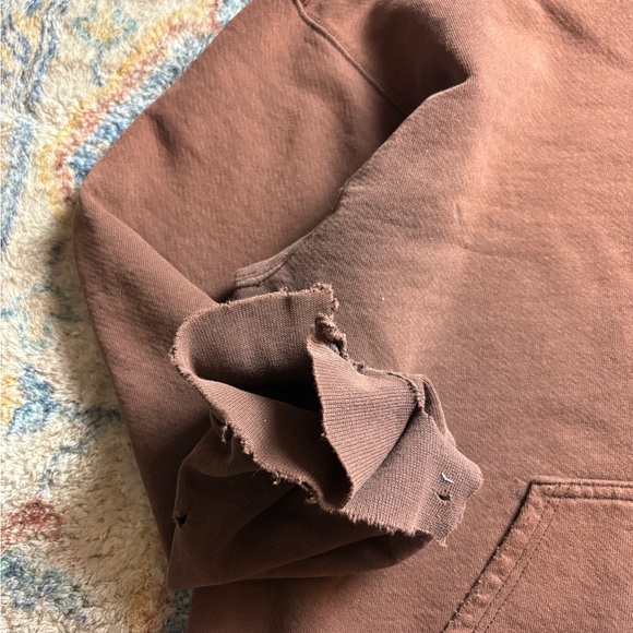 Vintage 90s Nike Brown Center Swoosh Pullover Hoodie Large - Picture 7 of 10